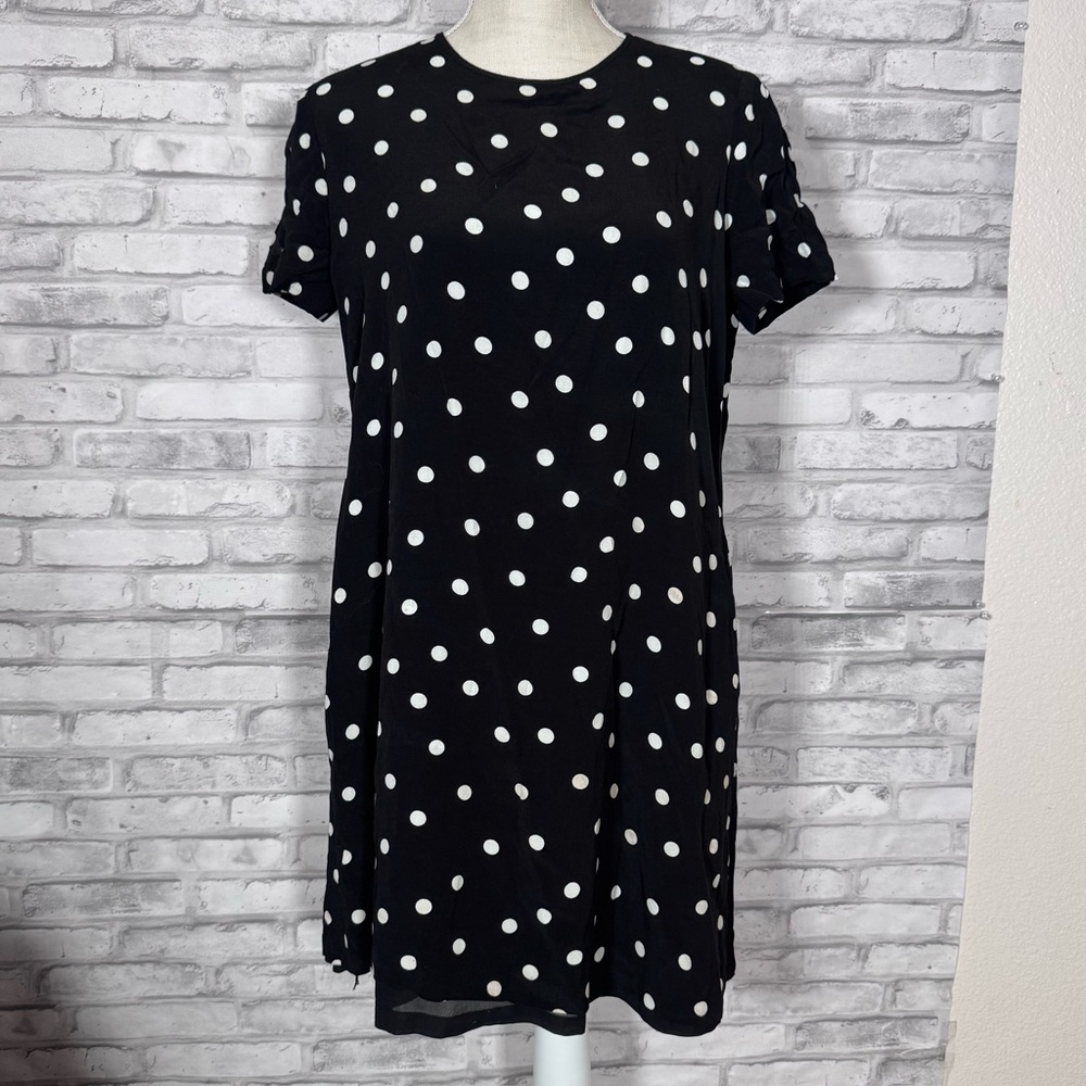 Jones New York Black and White Polka Dot Mini Dress
